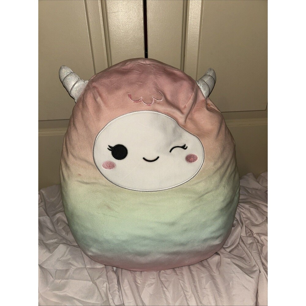 Squishmallow 20 Inch Yara The Yeti Pastel Rainbow Gradient Plush Large Kellytoy